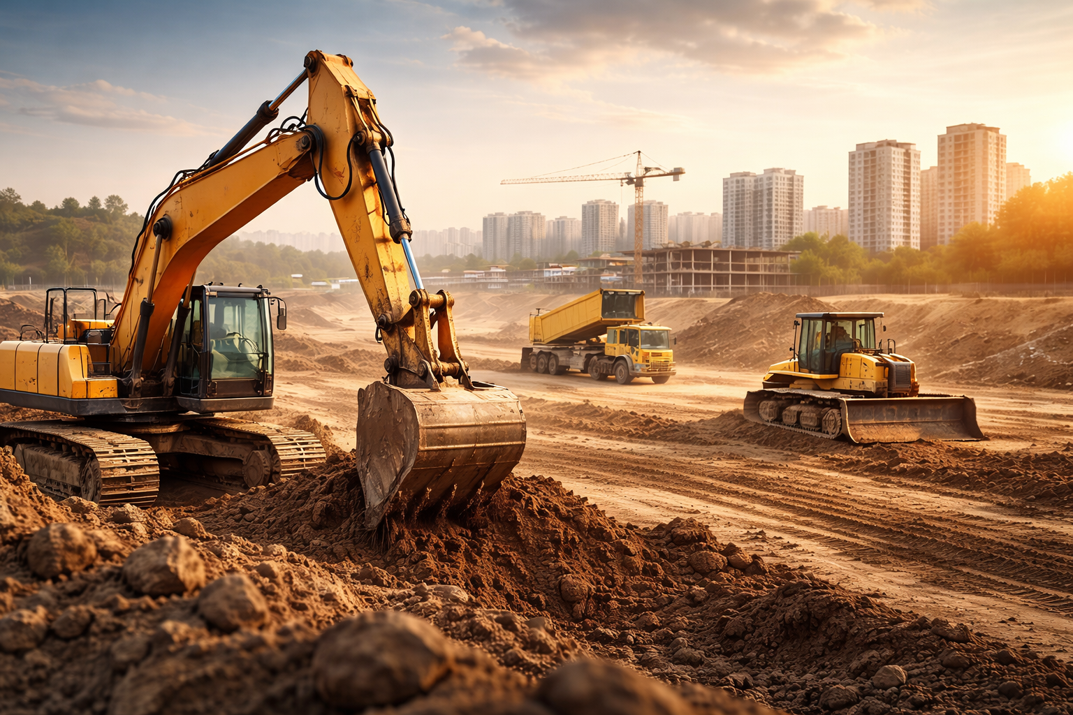 Locação de equipamentos de terraplanagem para obras em Curitiba